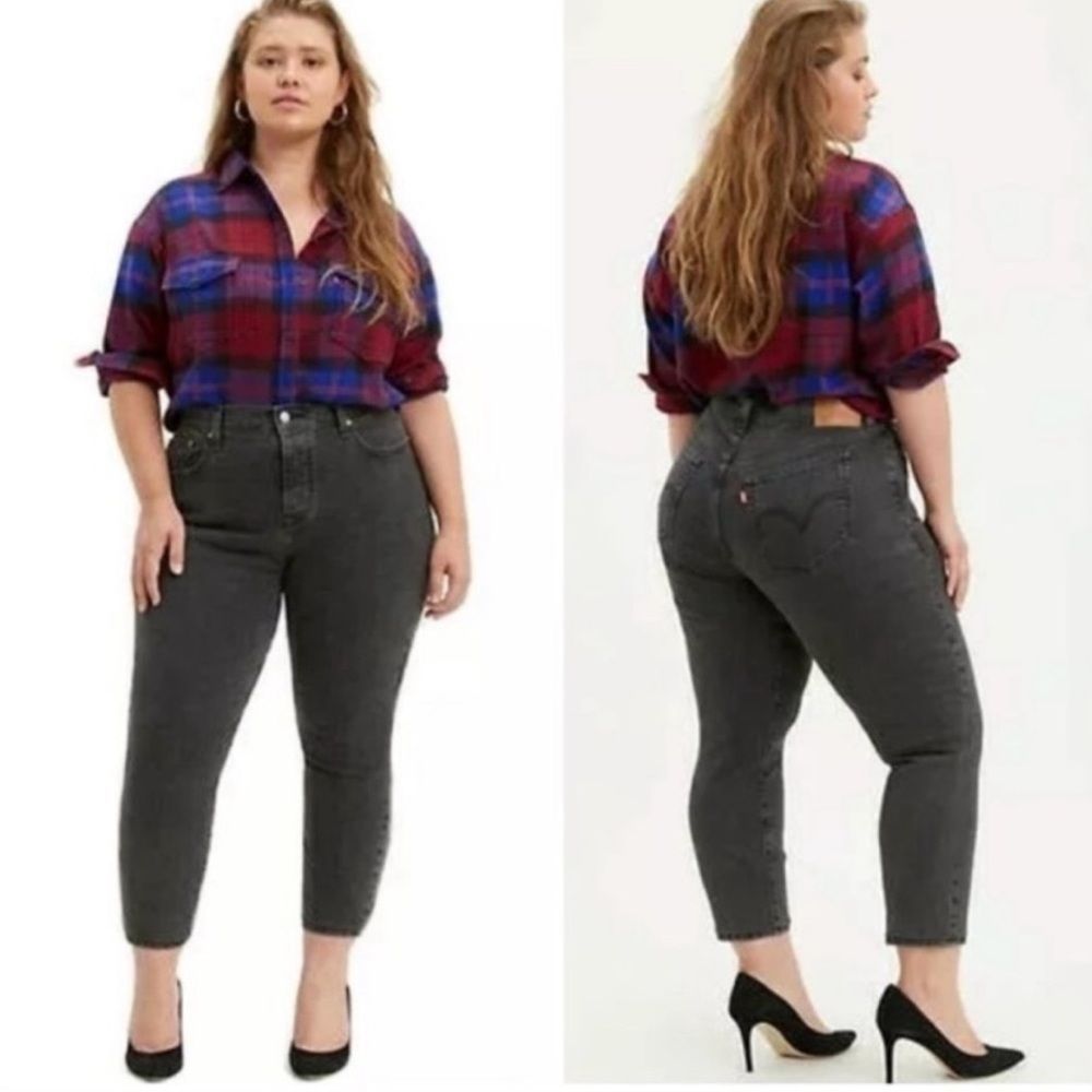 LEVI'S Wedgie Skinny Jean Washed Out Black Button Fly